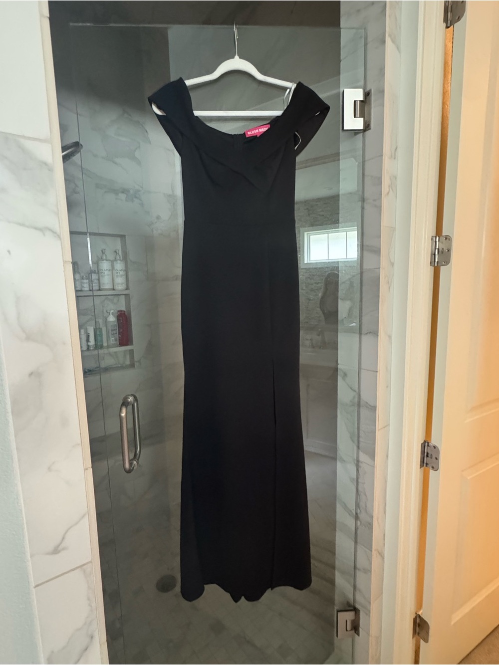 NWT Blush Mark My Valentine Stretch Crepe Maxi Dress Black XS